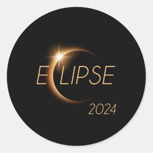 America Totality 04 08 24 Total Solar Eclipse 2024 Classic Round Sticker