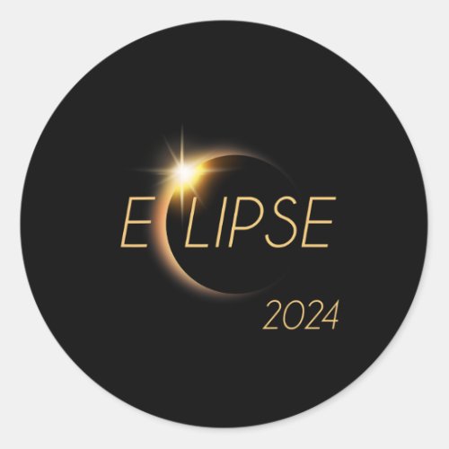 America Totality 04 08 24 Total Solar Eclipse 2024 Classic Round Sticker