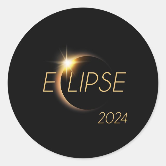 America Totality 04 08 24 Total Solar Eclipse 2024 Classic Round Sticker (Front)