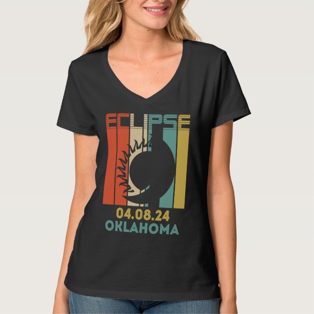 America Totality Solar Eclipse Phases April 8 2024 T-Shirt (Front)