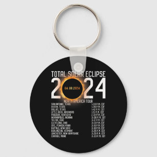 America Tour 2024 Totality On Back Solar Eclipse Keychain