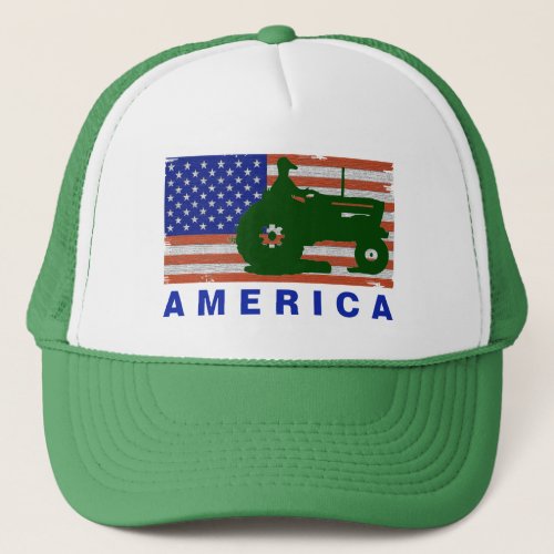 AMERICA _Tractor FLAG Trucker Hat