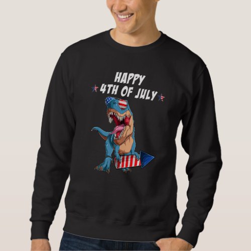 America Trex US Patriotic Dino Happy 4th of July Sweatshirt