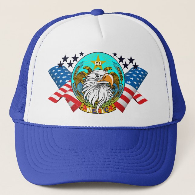 AMERICA Triple Eagle Trucker Hat (Front)
