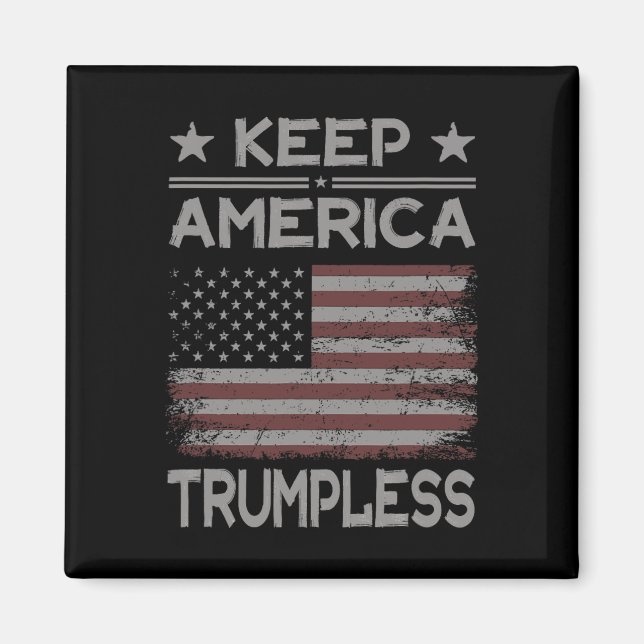 America Trumpless - Anti Trump Distressed American Magnet (Front)