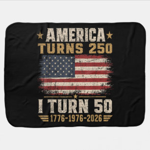 America Turns 250 I Turn 50 Baby Blanket