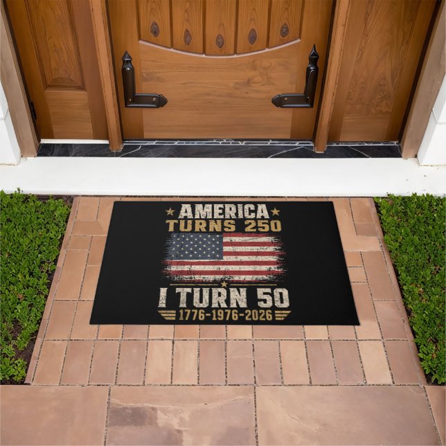 America Turns 250 I Turn 50 Doormat (Outdoor)