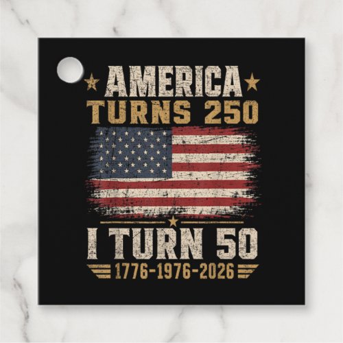 America Turns 250 I Turn 50 Favor Tags