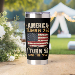 America Turns 250 I Turn 50 Insulated Tumbler