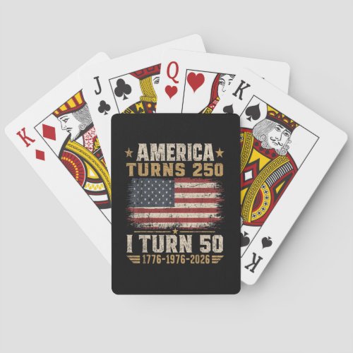 America Turns 250 I Turn 50 Poker Cards