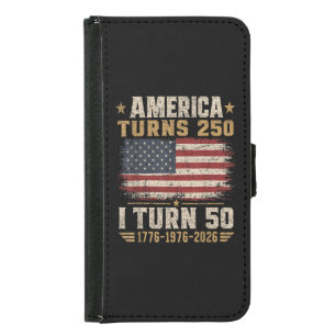 America Turns 250 I Turn 50 Samsung Galaxy S5 Wallet Case