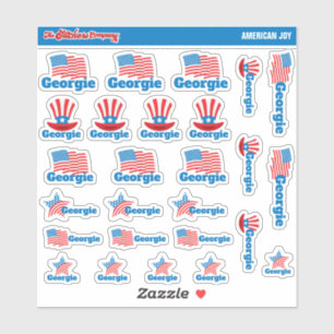 America U.S.A. Custom Name Labels   Stickers