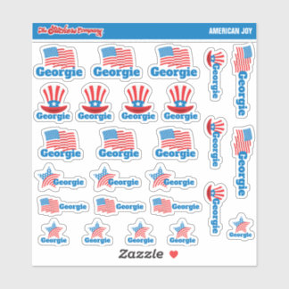 America U.S.A. Custom Name Labels | Stickers