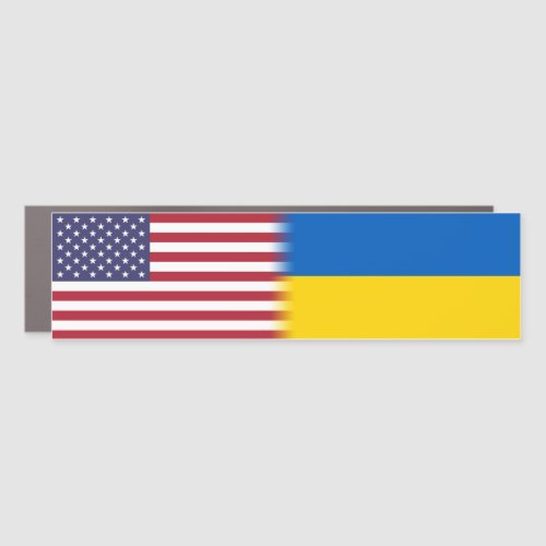 America Ukraine Allies US Flag Ukraine Flag Bumper Car Magnet