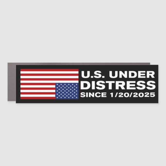 America Under Distress Anti-Trump Bumper Car Magnet (Front)