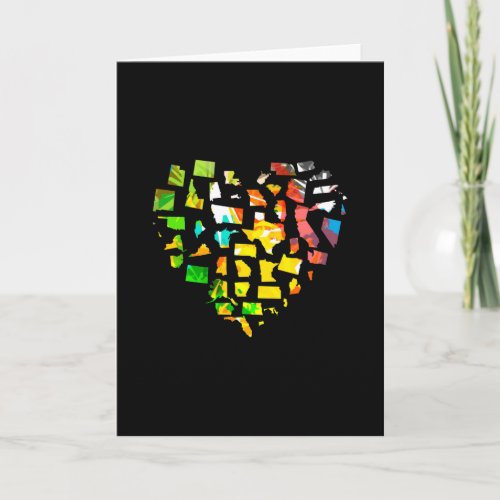 America United States Heart Map Card