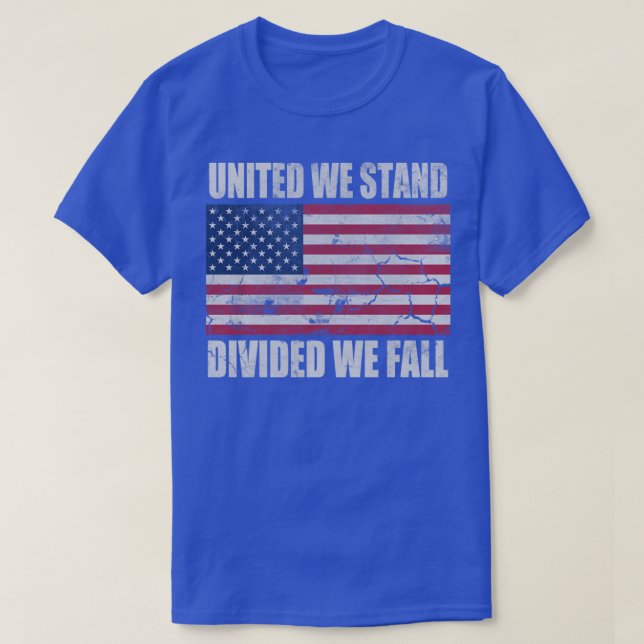 America United We Stand Divided We Fall T-Shirt (Design Front)