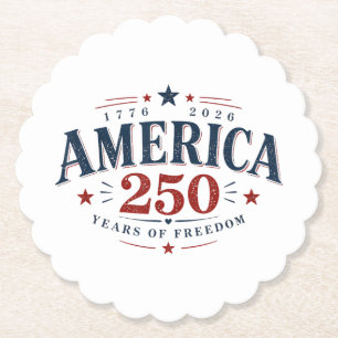 America USA 250th, 250 Years of Freedom Paper Coaster