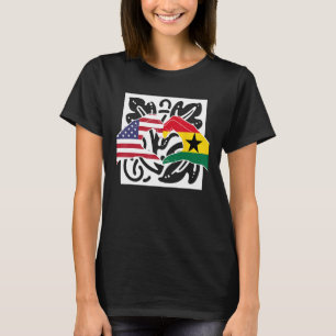 America USA American Ghana Ghanaian Melanin Mixed T-Shirt