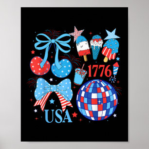 America Usa Coquette 4th Of July Independence Day  Poster