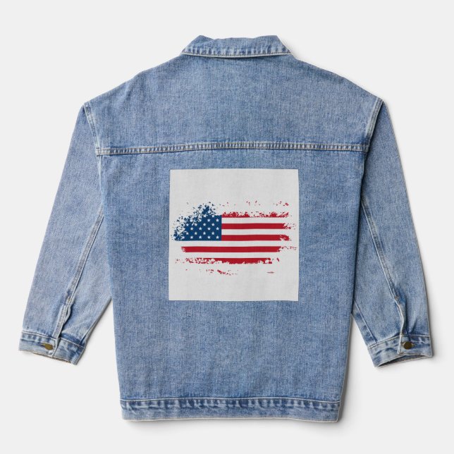 America usa flag denim jacket (Back)