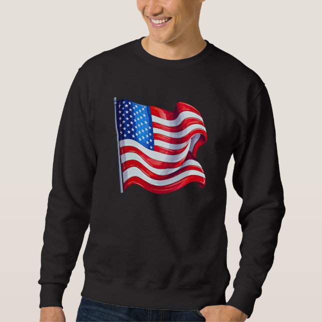 America USA Flag mens sweatshirt (Front)