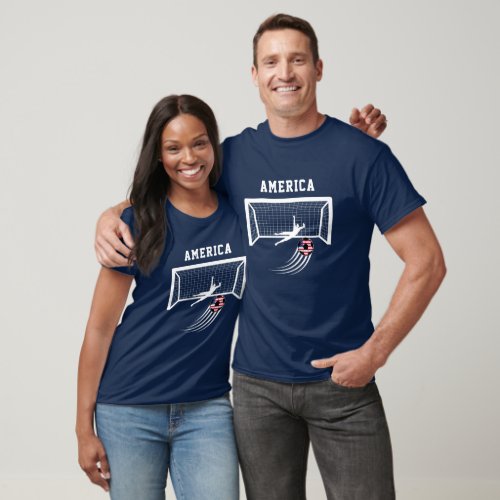 America USA Flag Soccer Football Sports Fan T_Shirt