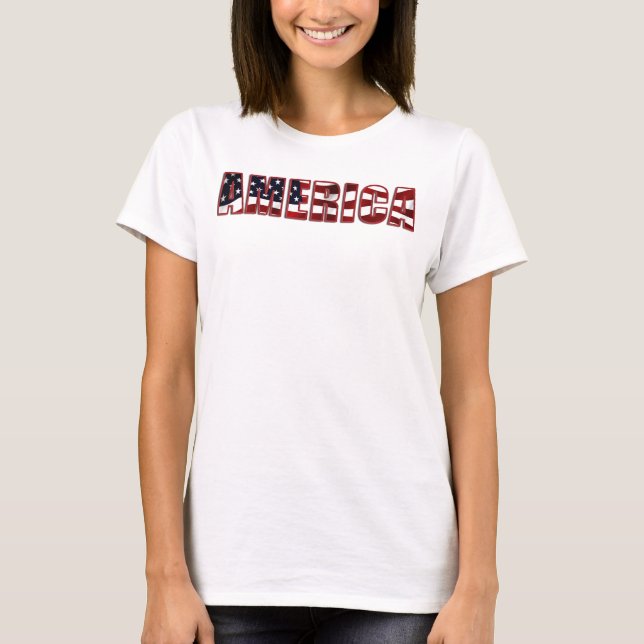 America USA Flag T-Shirt (Front)