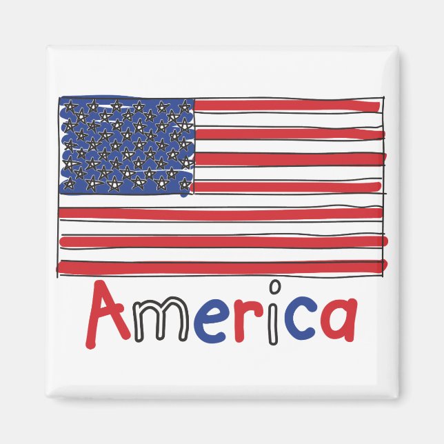 America USA KIDS Flag Magnet (Front)