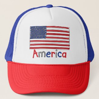 America USA KIDS Flag Trucker Hat