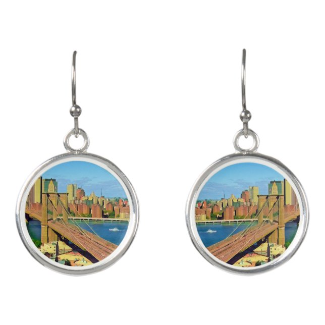America - USA - New York - NYC Brooklyn - Bridge Earrings (Front)