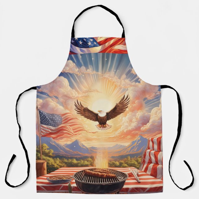 America USA Patriotic BBQ Apron (Front)