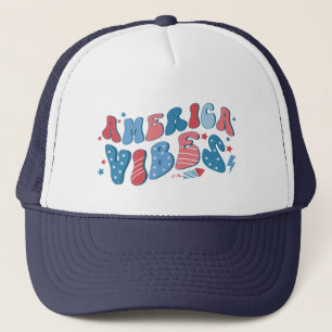 America Vibes 4th of July Independence Day  Trucker Hat
