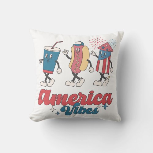 America Vibes Throw Pillow