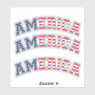 America White Red Blue Sticker