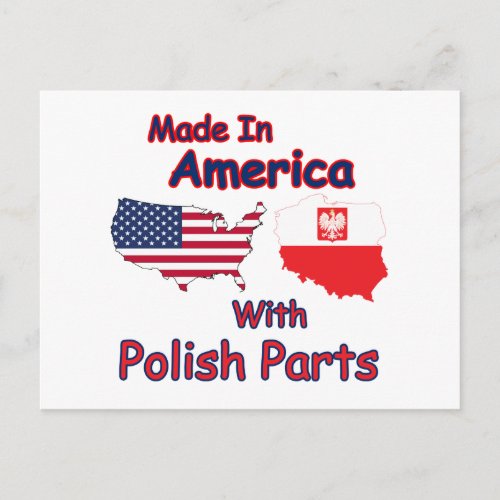 America With Polish Parts Postcard