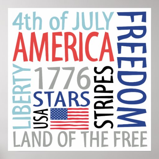 America Words of Freedom Poster | Zazzle