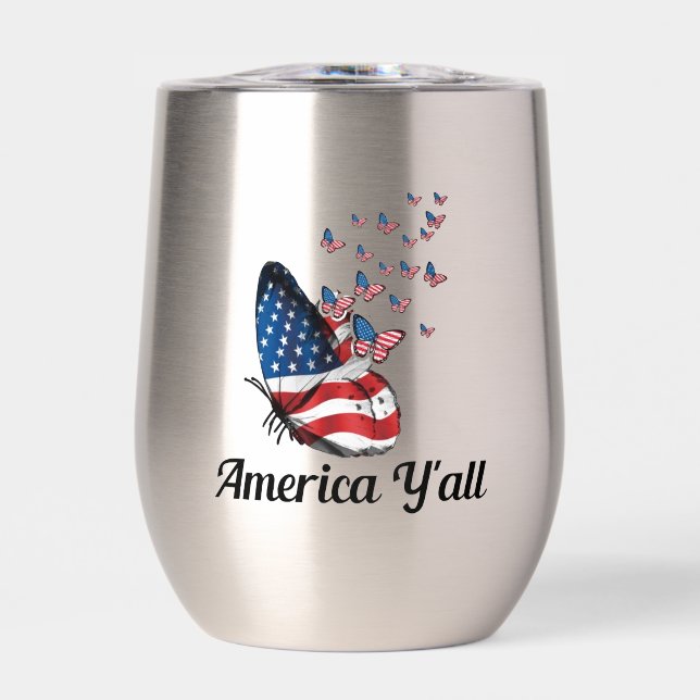 America Y'all Wine Tumbler (Front)