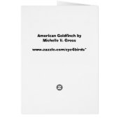 americam goldfinch cards (Back)