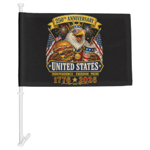 American 1776 2026 250th 4th July Independence Day Car Flag