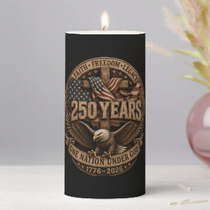 American 1776 2026 250th 4th July Independence Day Pillar Candle