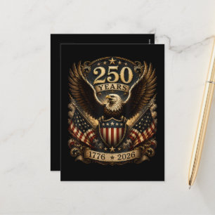 American 1776 2026 250th 4th July Patriotic Eagle Holiday Postcard