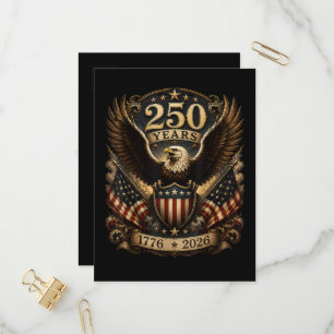 American 1776 2026 250th 4th July Patriotic Eagle Invitation Postcard
