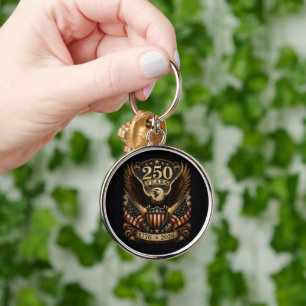American 1776 2026 250th 4th July Patriotic Eagle Keychain