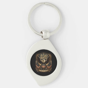 American 1776 2026 250th 4th July Patriotic Eagle Keychain