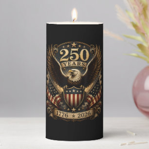 American 1776 2026 250th 4th July Patriotic Eagle Pillar Candle