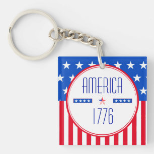 American 1776 patriotic keychain