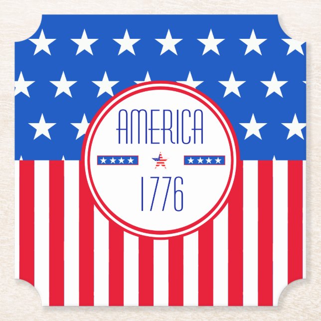 American 1776 patriotic   paper coaster (Front)