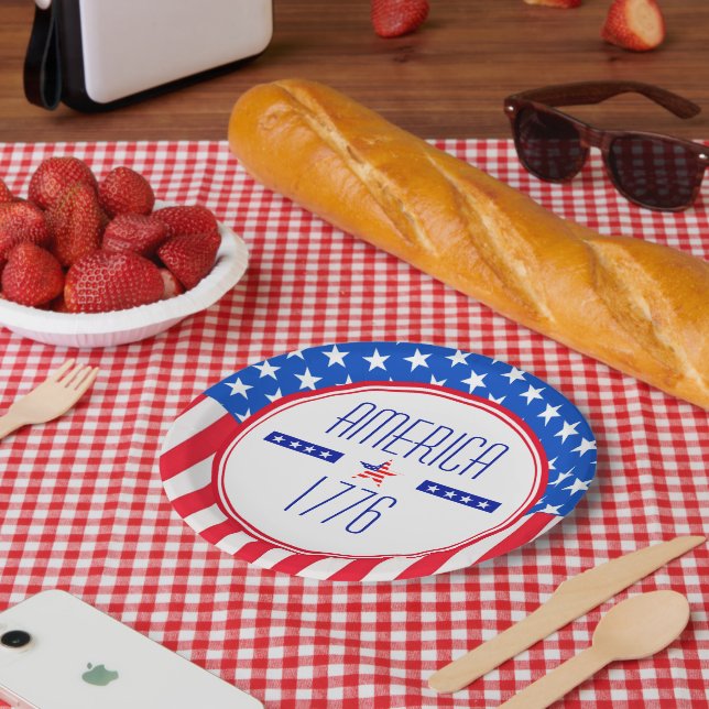 American 1776 patriotic Paper Plate (Picnic)