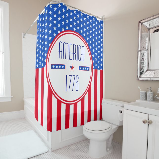 American 1776 patriotic   shower curtain (In Situ)